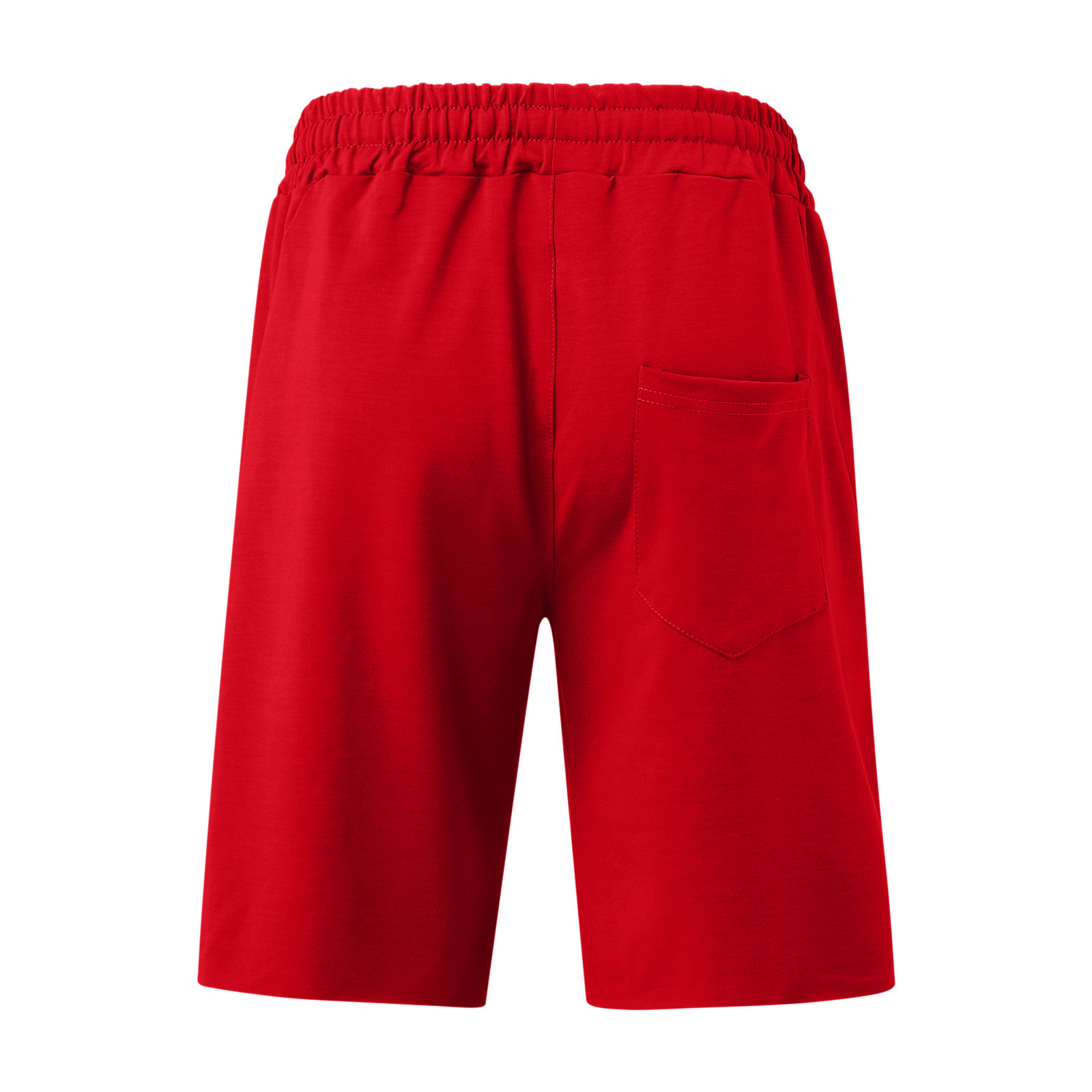 thumbnail image 5 of Pantalones cortos casuales de cintura media con cordón y bolsillo hasta la rodilla para hombre: poliéster/algodón, corte holgado, ropa deportiva de verano, 1 par, 5 of 6